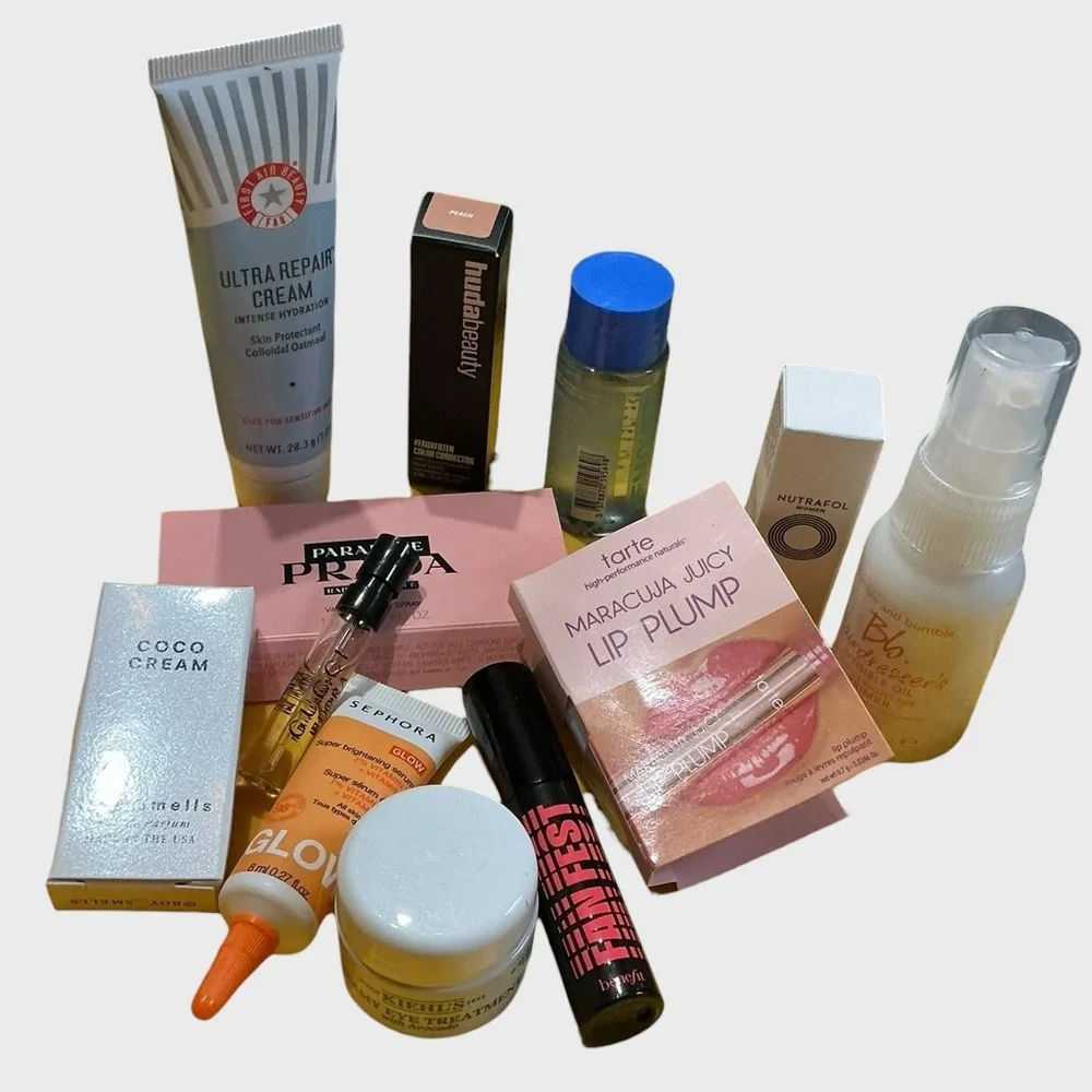 Beauty Sample Bag 10 Pc Sephora Tarte Kiehl’s Benefit Huda NWT